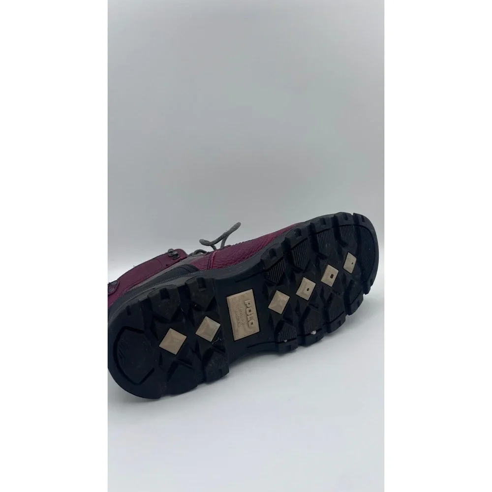 Polo Ralph Lauren Huntswood‎ Mens 12D Burgundy Grey Leather Duck Boots 0862 G12